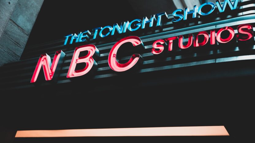 turned-on NBC neon signage